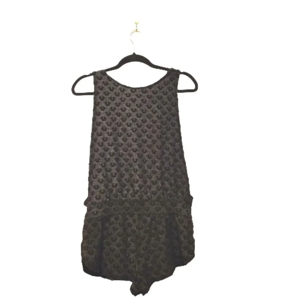 True Religion Womens Shorts Grey M Romper  All-Over Logo Print Pants - Picture 3 of 9